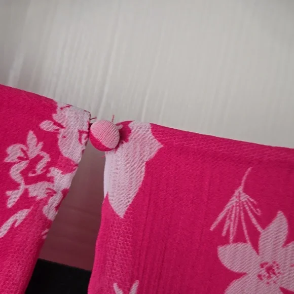 Calvin Klein Pink Floral Dress with Ruffle Sleeves - Picture 5 of 8